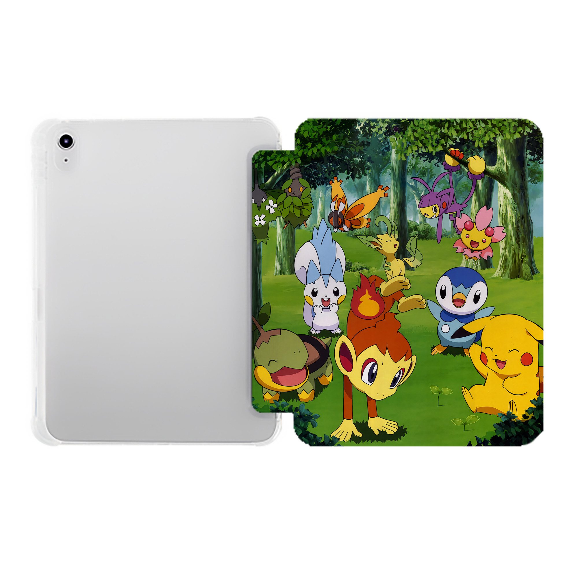 （画像用） ポケットモンスター Pokémon IPad ケース ペン収納付き 三つ折りスタンド PUレザー×シリコン 対応機種9.5/10.5/10.9インチ